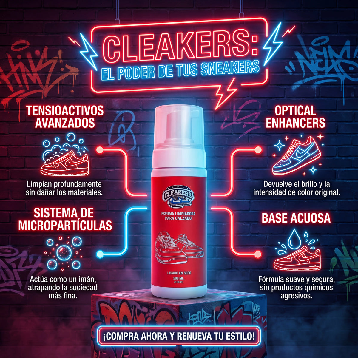 Espuma Limpiadora Cleakers para Zapatos – Tarro 200 ml