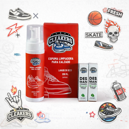 KIT HIGH | Dos unidades de Cleakers de 200 ML más dos Desmanchantes para suelas