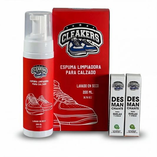 KIT HIGH | Dos unidades de Cleakers de 200 ML más dos Desmanchantes para suelas